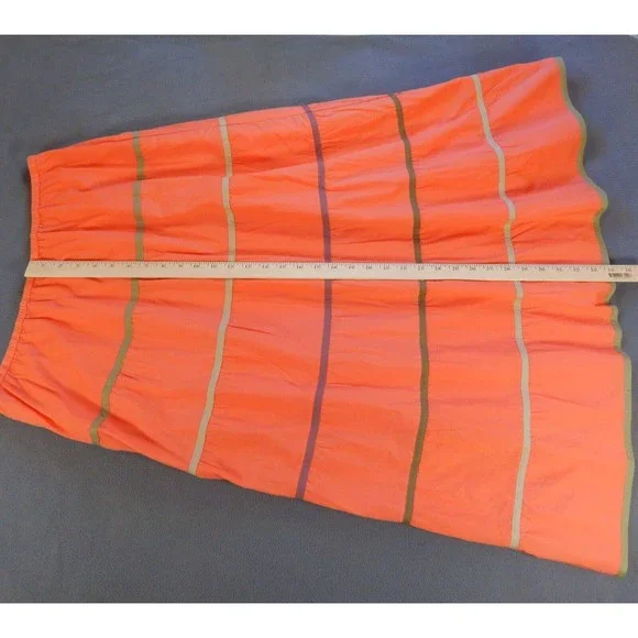 Talbots Skirt Medium W32 Pink Cotton Full Lined Maxi Spring Easter Career Office - Picture 4 of 8